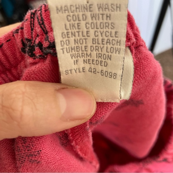 J Jill Linen Pull On Pants Relaxed Fit Pink Medium Wide Leg Beach - Picture 12 of 13